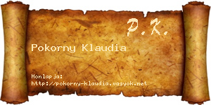 Pokorny Klaudia névjegykártya